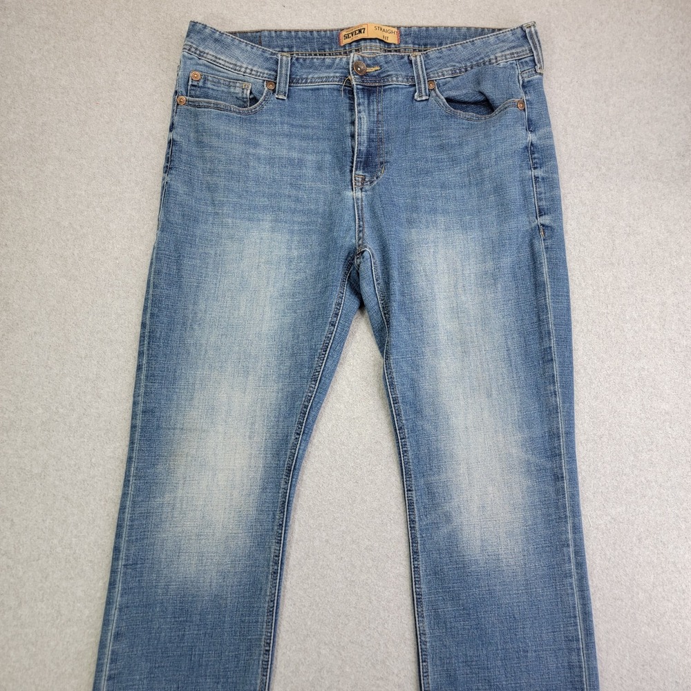 Seven7 Jeans Size 36x32 Mens Straight Fit Blue Denim Pants Medium Wash Western